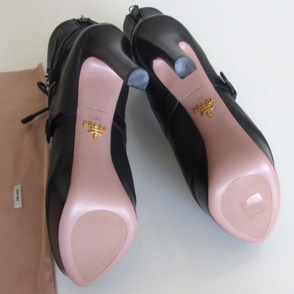 new PRADA lace up buckles platform boots 38 / 8 US - Picture 8 of 8